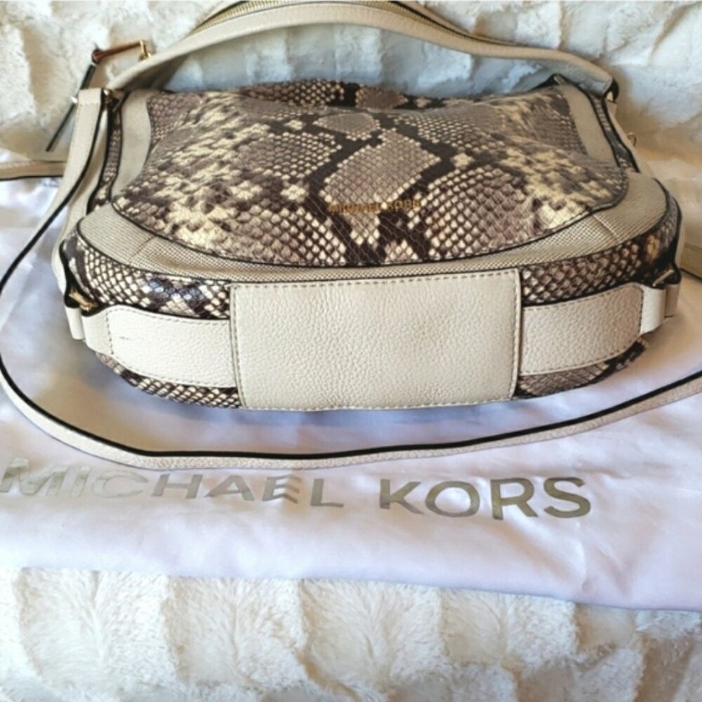 MICHAEL KORS JULIA Python Print Convertible Handb… - image 4